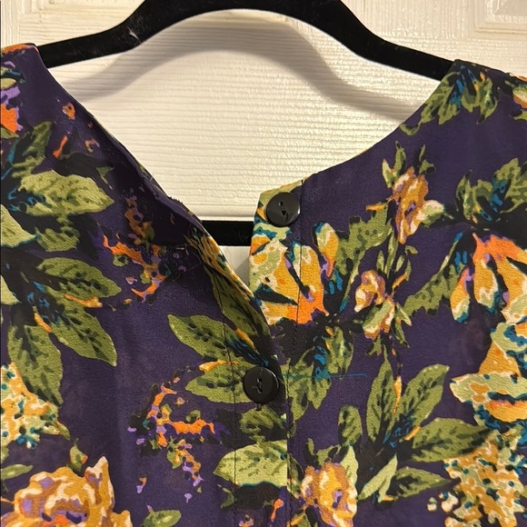 Bar III Multicolor Floral Peplum Blouse #553 - Picture 4 of 9